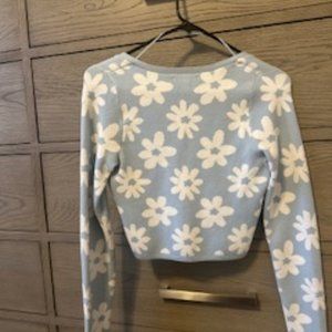 Kendall and Kylie Flower Sweater Cropped